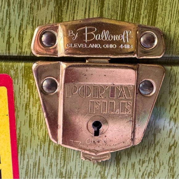 Vintage 60s Porta File Green Metal Box - Picture 7 of 8